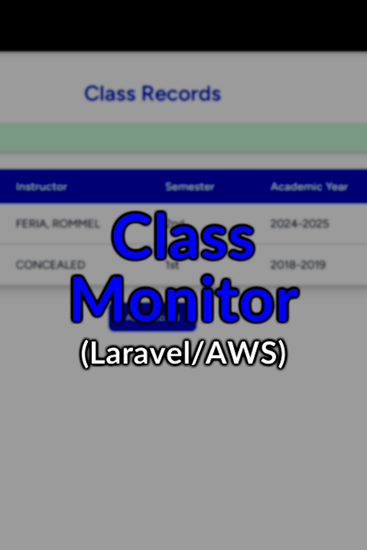 Class Monitor<br><small>(Laravel/AWS)</small> Poster